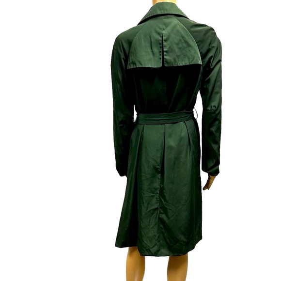 Zara Basic Green Belted Open Front Trench Coat with Pockets Womens XS - Picture 4 of 15